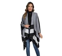 colornival Poncho Femme Hiver Élégant Châle Femme Chaud Poncho Cape Réversible Écharpe Châle Hiver Automne Cadeau de Noël pour Femme