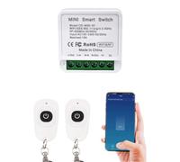 ColoRock Interrupteur intelligent WiFi, kit d'interrupteur à télécommande RF sans fil, APP & 433MHz, compatible avec Alexa/Google Home, commande vocale, fonction minuteur, aucun hub requis, 16A