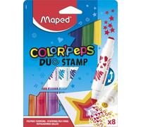 Maped Papeterie, Feutre, Couleurs Assortis, x8 Duo Stamp Felt Pens