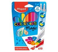 Maped Color'Peps Feutres pour Coloriage Magiques pour Enfant - Encre qui Change de Couleur - 10 Feutres Assortis dont 2 magiques
