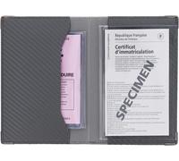 Colorpop Vehicle Document Holder Carbon Finish Charcoal Grey + Transparent Case For Grey Card