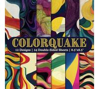 Colorquake Scrapbook Paper Craft Pad: 12 Colorful Retro Designs, 24 Double-Sided Sheets Printed on 8.5"x8.5" Size Paper With Premium Vibrant Color. ... Collage, Cardstock, Gift Wrapping &More!