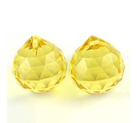 Colors K9 Boule en cristal à suspendre Prisme Feng Shui Boules à facettes Arbre Mariage Parting Hôtel Décoration Jaune clair 40 mm