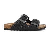 Colors of California Glitter Sandals Black with Buckles, Noir , 37 EU