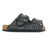 Colors of California SANDALE EN DENIM À DEUX BOUCLES, Bla, 4 UK