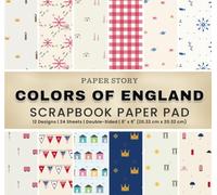 Colors of England: 8"x8" Double-Sided Scrapbook Paper Pad with Patterns featuring Traditional English Designs for Scrapbooking, Origami, Junk Journals, and Crafts
