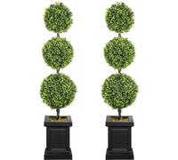 colorspec Lot de 2 buis topiaires artificiels pour extérieur et intérieur - 107 cm de haut - Avec pot robuste pour extérieur et intérieur - Vert