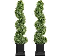 colorspec Lot de 2 topiaires d'extérieur en buis Artificiel, 1,2 m de Haut, Arbres de Porche extérieurs, Fausses Plantes topiaires Vertes Toute l'année, Arbres artificiels d'extérieur avec Pot Robust