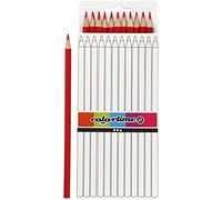 Colortime Crayons de couleur, rouge, mine: 3 mm, L: 17 cm, base, 12pcs