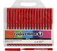 Colortime Marqueurs, 2 mm de Trait, Rouge, 18 pièce