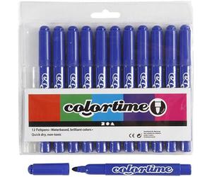 Colortime Marqueurs, 5 Mm De Trait, Bleu, 12 Pièce