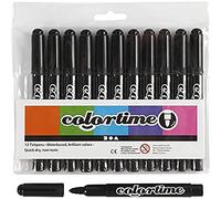 Colortime Marqueurs Colortime, 5 mm de trait, noir, 12pièces