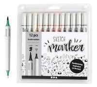 Colortime marqueurs d'esquisse épaisseur de ligne 1/2-5 mm multicolore 12 pièces Multicolore G