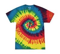Colortone T Shirt Femme Batik 'Swirl' | Tee Shirt Femme Batik S - 5XL avec différents Motifs | Vêtements Flower Power pour Femmes et Hommes en Coton | Motif Batik Teint à la Main | Rainbow, 3XL