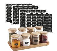 colortouch Lot de 120 étiquettes à épices autocollantes - Étiquettes à épices (turques) - Étiquettes pour pots à épices - Autocollants pour épices - Imperméables - Noir