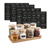 colortouch Lot de 140 étiquettes à épices autocollantes - Étiquettes à épices (turques) - Étiquettes pour pots à épices - Autocollants pour épices - Imperméables - Noir