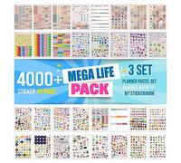 Colortouch Lot de 4 000 autocollants pour planificateur mensuel et album photo - Calendrier, agenda, journal, carnet, bullet journal - Saisonnier