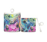 Colorul Art Lot de 2 boîtes de rangement en plastique transparent avec couvercle Motif grenouilles