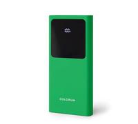 FOREVER Colorum Power Bank 10000mAh Vert - Batterie Externe Portable avec USB-C microUSB - Power Bank avec Écran LED - Batterie Externe Charge Rapide de Deux Appareils avec Deux Voyants LED