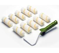 Colorus Lot de 10 rouleaux de peinture de 10 cm avec étrier - 10 petits rouleaux de peinture pour peinture murale, plafond et portes - Kit de rouleau de peinture avec application propre et sans traces