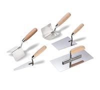 Colorus Lot de 5 truelles de maçon en acier inoxydable - Truelle d'angle intérieur et extérieur - Truelle de lissage pour chat - Pour masses de plâtre, béton