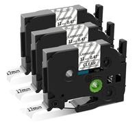 COLORWING Lot de 3 rubans encreurs compatibles pour Brother Ptouch TZe-131 - Noir sur transparent 12 mm - Tze131 TZ 131 - Pour Brother PT-H100LB/R H105 H110 D200 E100, Étiquette Autocollantes