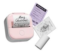 COLORWING T02 Imprimante thermique d'autocollants Mini capsules d'impression Bluetooth sans encre sans encre pour scrapbooking et journal, compatible avec Android et iOS - Rose