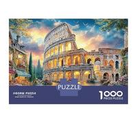 Colosseum Coucher Soleil 1000 Pièces Résistant Carton Puzzle Roman Colosseum à Night Ados 12-18 Ans Activité Week-End Cerveau 52x38cm/1000pcs