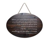 Colossians 2:13 14 When You Were Dead in Your Sins God Made You Alive with Christ He Forgave Us Al Panneau en bois rustique Décoration murale Décoration de bureau 15,2 x 25,4 cm