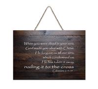 Colossians 2:13 14 When You Were Dead in Your Sins, God Made You Alive with Christ, He Forgave Us Al Wood Panneau de 15,2 x 25,4 cm Décoration murale en bois pour porte d'entrée, salon, cuisine