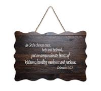 Colossians 3:12 As God's Chosen Ones, Holy And Beloved, Put on Compassionate Hearts of Kindness, Hum Panneau mural en bois rustique à suspendre pour salon, chambre à coucher, porte, fenêtre, maison