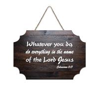 Colossians 3:17 Whatever You Do, Do Everything in The Name of The Lord Jésus Panneau en bois imprimé rustique Décoration murale en bois avec citations 15,2 x 25,4 cm