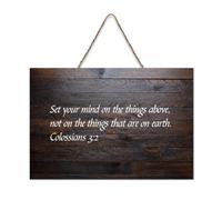 Colossians 3:2 Set Your Mind on The Things Above, Not on The Things Suspendus Panneaux en Bois Rustique Décoration Murale en Bois Décoration Murale 15,2 x 25,4 cm