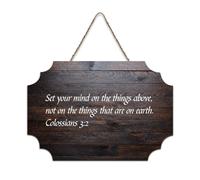 Colossians 3:2 Set Your Mind on The Things Above, Not on The Things Suspendus Panneaux en Bois Rustique Décoration Murale en Bois Décoration Murale 15,2 x 25,4 cm