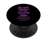 Colossiens 3:16 Let The Word of Christ Dwell Écriture Jésus PopSockets PopGrip Adhésif