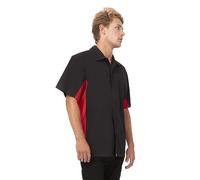 Colour by Chef Works A952-S Chemise contrastée Noir/rouge Taille S