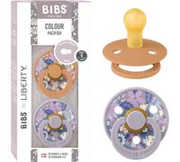 Colour Liberty Tétine. Lot De 2 Sucettes. Sans Bisphénol A,Téterelle Ronde. Latex De Caoutchouc Naturel,Fabriqué Au Danemark,Taille 1 (0-6 Mois),June Blossom Pumpkin Mix