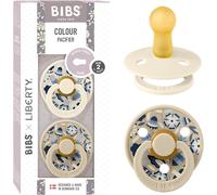 Colour Liberty Tétine. Lot De 2 Sucettes. Sans Bisphénol A,Téterelle Ronde. Latex De Caoutchouc Naturel,Fabriqué Au Danemark,Taille 2 (6-18 Mois),Bobo Ivory Mix