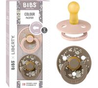 Colour Liberty Tétine. Lot De 2 Sucettes. Sans Bisphénol A,Téterelle Ronde. Latex De Caoutchouc Naturel,Fabriqué Au Danemark,Taille 2 (6-18 Mois),Capel Blush