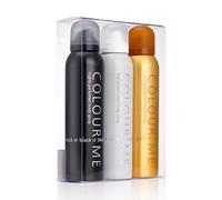 Colour Me Black/White/Gold Homme - Triple Pack, Fragrance for Men, 3 x 150ml Body Spray, by Milton-Lloyd