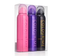 COLOUR ME Pink/Purple/Gold Femme - Triple Pack, Fragrance for Women, 3 x 150ml Body Spray, by Milton-Lloyd