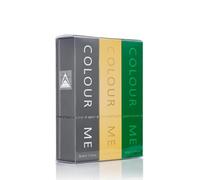 COLOUR ME, Silver Sport/Gold Homme/Green - Triple Pack, Fragrance for Men, 3 x 50ml Eau de Parfum, by Milton-Lloyd