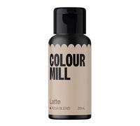 Colour Mill Aqua Blend, Colorant Alimentaire à Base d'Eau, Latte, 20 ml | Liquide hautement concentré, Couleurs éclatantes, Pour royal icing, Macarons, Meringues, Fondant, Gelées et boissons
