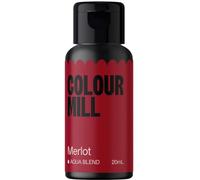 Colour Mill Aqua Blend, Colorant Alimentaire à Base d'Eau, Merlot, 20 ml | Liquide hautement concentré, Couleurs éclatantes, Pour royal icing, Macarons, Meringues, Fondant, Gelées et boissons