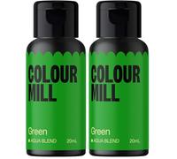 Colour Mill Aqua Blend Food Colouring Green: Colorant Alimentaire Liquide Base d'Eau - 20 ml (Lot de 2)