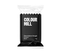 Colour Mill Decorators Dough Black: Pâte à Sucre pour Recouvrir Gâteaux, Cupcakes et Biscuits, Facile à Étaler et à Colorer, Idéal pour Décoration de Gâteaux et Figurines - 1kg