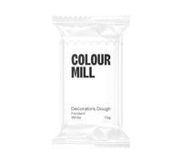 Colour Mill Decorators Dough White: Pâte à Sucre pour Recouvrir Gâteaux, Cupcakes et Biscuits, Facile à Étaler et à Colorer, Idéal pour Décoration de Gâteaux et Figurines - 1kg