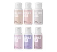 Colour Mill Oil Blend Set Bridal Colorants Alimentaires à Base d'Huile - Nourriture Dye: Nude, Blush, Taupe, Purplec, Lavender, Mauve - Food Coloring pour Décoration de Gâteaux - Set-6