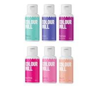 Colour Mill Oil Blend Set Fairy Tale Colorants Alimentaires à Base d'Huile - Nourriture Dye: Tiffany, Violet, Fuschia, Hot Pink, Candy, Peach - Food Coloring pour Décoration de Gâteaux - Set-6