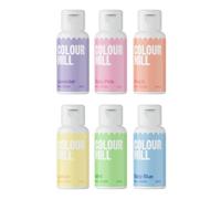 Colour Mill Oil Blend Pastel Colorants Alimentaires à Base d'Huile - Nourriture Dye: Lavender, Baby Pink, Peach, Baby Blue, Mint, Lemon - Food Coloring pour Décoration de Gâteaux - Set-6